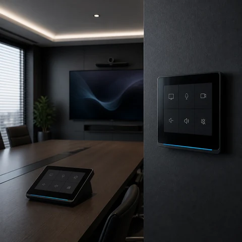 Integrated meeting room touch controls