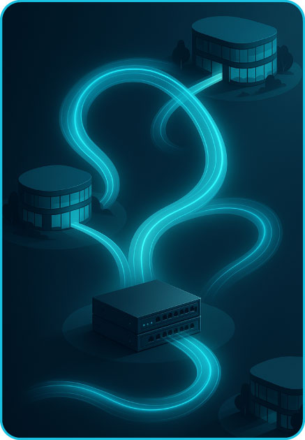 Network architecture schematic showing dual carriers and resilient branch POPs
