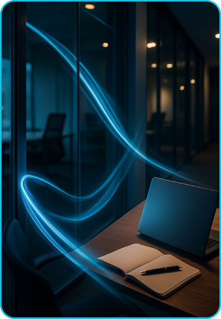 Recruitment services blueprint showing search, screening, offers and onboarding on a clean desk